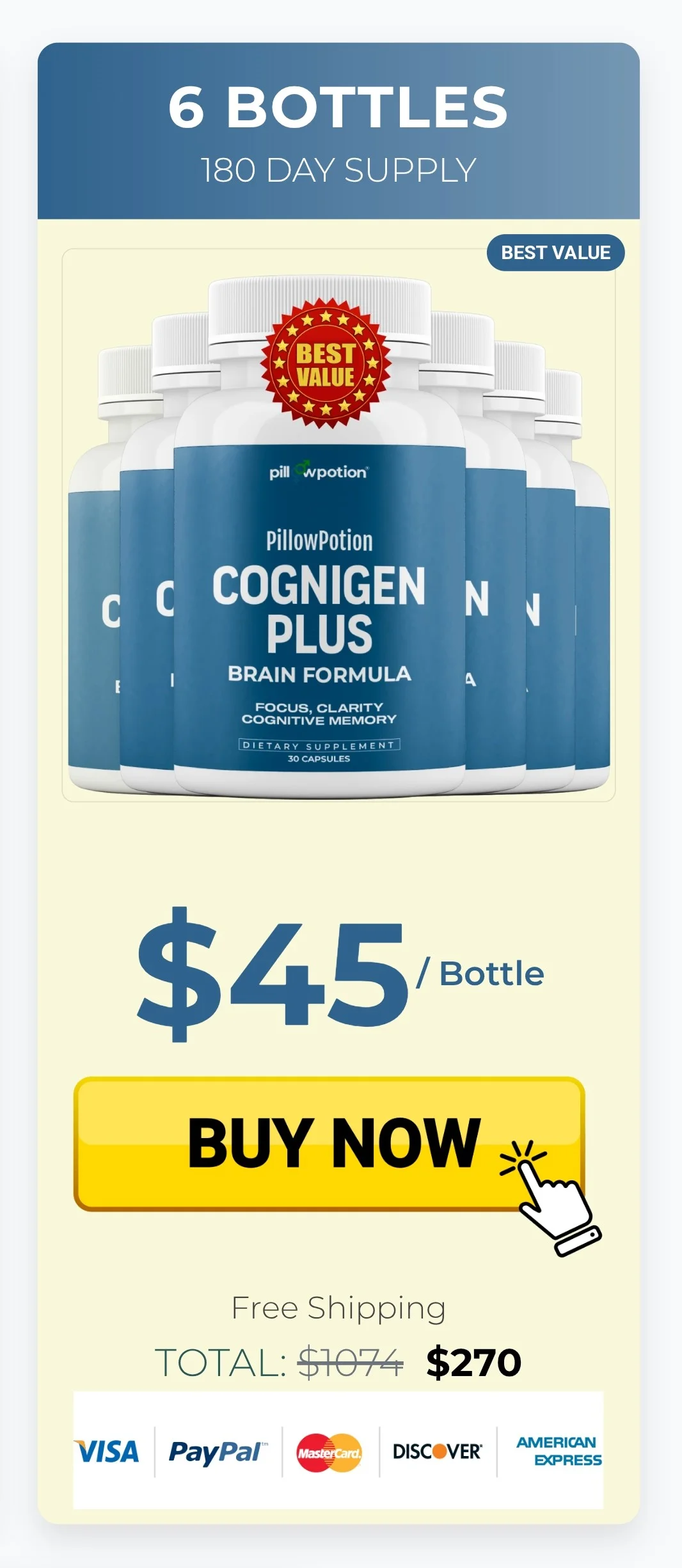 Cognigen Plus™ 6 bottles pricing